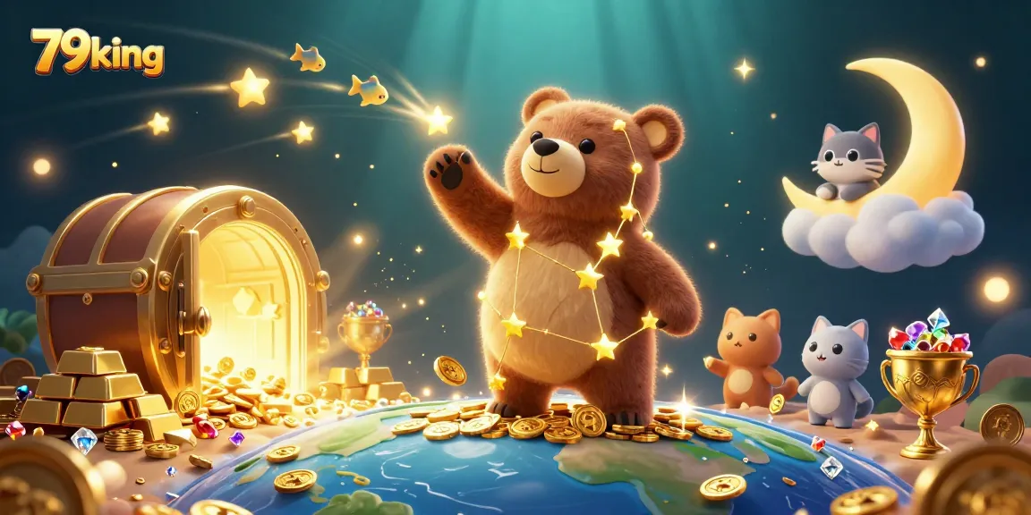 Experience thrilling gameplay with 79king's constellation bear amid treasures and vibrant casino features.
